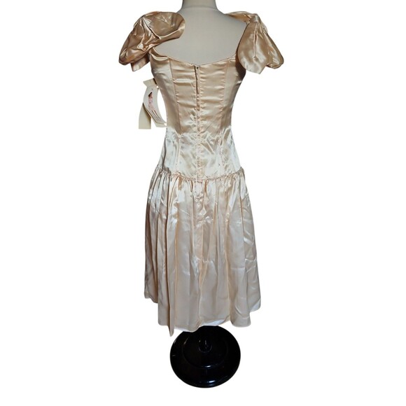 Jessica Mcclintock Gunne Sax Beaded Midi Prom Dress Juniors 9 Peach Drop Waist - Picture 3 of 10